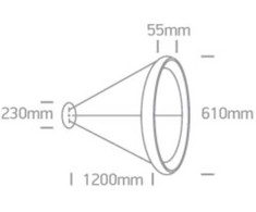 50W LED pakabinamas šviestuvas, juodas, 2700/3000/4000K, dimeriuojamas, 61cm, 62144NB/B/V