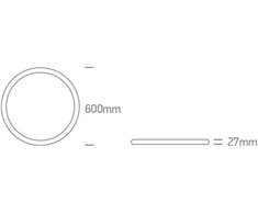 Lubinis šviestuvas 50W LED paviršinis šviestuvas, baltos sp., 2800/3300/4000K, 600mm, UGR19, 62020FU/W/V