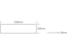 50W LED paviršinis šviestuvas, juodos sp., 2800/3300/4000K, 1200x300mm, UGR19, 62020MU/B/V