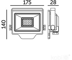 50W LED prožektorius DELYO MHN, juodas, 6000K, IP65