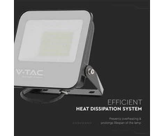 V-tac 50W LED prožektorius, juodu korpusu, 6500K