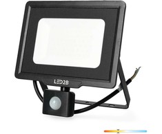 50W LED prožektorius su judesio davikliu MHC, juodas, 3000K, IP44