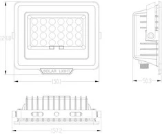50W LED prožektorius su saulės baterija NORLA, juodas, 4000K