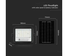 50W LED prožektorius su saulės baterija, juodas, 2000-8000K, dimeriuojamas