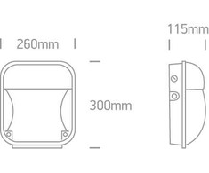 50W LED sieninis šviestuvas, juodas, 3000/4000/5000K, IP65, 7056A/V