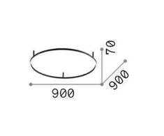 Ideal Lux Lubinis šviestuvas Oracle Slim Pl D090 Round Bk 3000K
