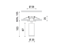 5,5W LED įleidžiamo montavimo šviestuvas FIT RECESSED, baltas, 2700K, 20°