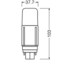 Ledvance 5,5W LED lemputė DULUX, G24d, baltos matinės sp., 4000K