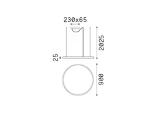 Ideal Lux Pakabinamas šviestuvas Oracle Slim Sp D090 Round 4000K On-Off Bk