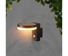 V-tac 5,5W LED sieninis lauko šviestuvas su saulės baterija ir judesio davikliu, juodas, 3000K, IP54