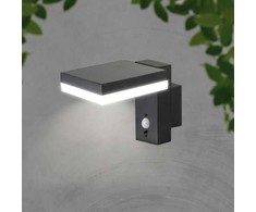 V-tac 5,5W LED sieninis lauko šviestuvas su saulės baterija ir judesio davikliu, juodas, 3000K, IP54