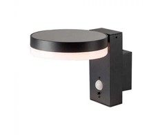 V-tac 5,5W LED sieninis lauko šviestuvas su saulės baterija ir judesio davikliu, juodas, 3000K, IP54