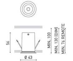 5,7W LED įleidžiamas šviestuvas LENS LIGHT, juodas, 2700K, dimeriuojamas