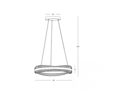 58W LED pakabinamas šviestuvas, šlifuotos aukso sp., 3000K, dimeriuojamas, 25412