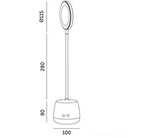 Bikuva.lt 5W LED įkraunamas stalo šviestuvas LUSIA, juodas, 3000/4000K, dimeriuojamas