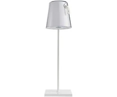 Lubinis šviestuvas 5W LED įkraunamas stalo šviestuvas OSTAP, baltas, 3000K/RGB, IP54, su USB jungtimi