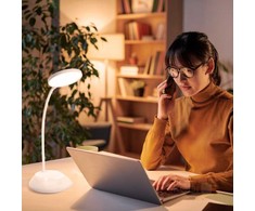 5W LED įkraunamas stalo šviestuvas VISUA DESK, baltas, 3000-5000K, dimeriuojamas