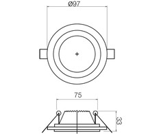 5W LED įleidžiamas šviestuvas ST 205 LED, baltas, 4000K