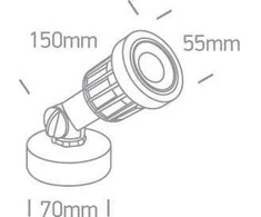 Bikuvalt 5W LED įsmeigiamas sodo šviestuvas, juodas, 3000K, 7070/W