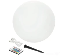 5W LED įsmeigiamas šviestuvas su saulės baterija GARDEN BALL, baltas, 3000K/RGB