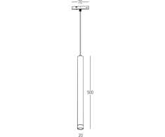 5W LED pakabinamas šviestuvas į magnetinę sistemą ZAMBELIS MAGNETIC 6MM, juodas, 3000K, 25259