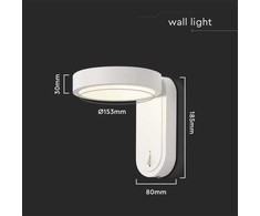Sieninis šviestuvas V-tac 5W LED paviršinis šviestuvas, baltas, 3000/4000K