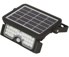 5W LED prožektorius su saulės baterija ir judesio davikliu MHC, juodas, 4000K