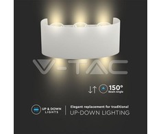 V-tac 5W LED sieninis šviestuvas, baltas, 3000K, IP65