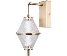 5W LED sieninis šviestuvas FUENTE, aukso sp./skaidrus, 3000K