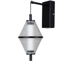 5W LED sieninis šviestuvas FUENTE, juodos sp./skaidrus, 3000K