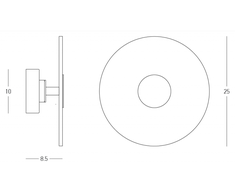 5W LED sieninis šviestuvas, žalvario/kreminės sp., 3000K, 2550
