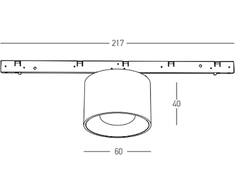 5W LED šviestuvas į magnetinę sistemą ZAMBELIS MAGNETIC 6MM, juodas, 3000K, DALI, 25255