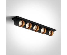 Lubinis šviestuvas 5x10W LED paviršinis akcentinis šviestuvas, juodas, GU10, 65505N/B