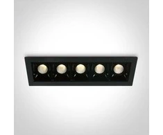 Bikuvalt 5x2W LED įleidžiamas šviestuvas, juodas, 3000K, 50502B/B/W