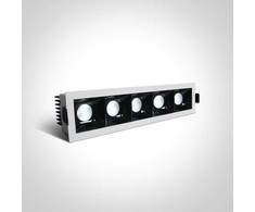 5x6,5W LED įleidžiamas šviestuvas, baltas, 3000K, 50507B/W/W