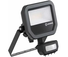 Ledvance 6-8W LED prožektorius FL 10 GEN4, juodas, 3000K, IP65, su judesio davikliu