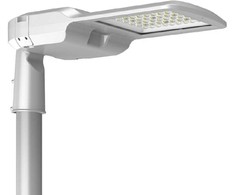 Luxmena 60W LED gatvės šviestuvas AVENUE, šviesiai pilkas, 4000K, IP66, 150°x78°, ZHAGA, DALI