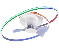 60W LED lubinis šviestuvas AUSTER, baltas, CCT/RGB, su 28W ventiliatoriumi