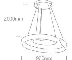 60W LED pakabinamas šviestuvas, baltas, 3000K, 63112/W