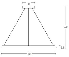 60W LED pakabinamas šviestuvas, juodas, 3000K, dimeriuojamas, 2060