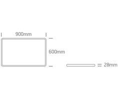Lubinis šviestuvas 60W LED paviršinis šviestuvas, juodos sp., 2800/3300/4000K, 900x600mm, UGR19, 62020PU/B/V