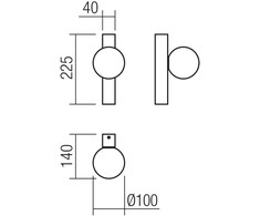 6,3W LED sieninis šviestuvas GOJI, matinės aukso sp., 3000K, 01-4336