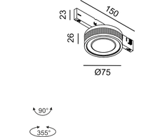 6,3W LED šviestuvas SOL MINI į magnetinę sistemą MICRO_LINE, vario/juodos sp., 3000K, DALI