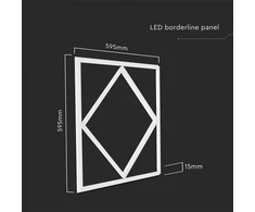 64W LED panelė - šviečiantis rėmelis, 60x60cm, baltas, 6500K