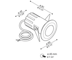 6,5W LED įleidžiamas į žemę šviestuvas CNC 50 2.0 T, juodas, 3000K, 50°