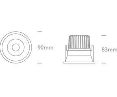 6,5W LED įleidžiamas, pakreipiamas šviestuvas, baltas, 3000/3500/4000K, IP54, dimeriuojamas, 11107WD/W/V