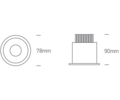 6,5W LED įleidžiamas šviestuvas, baltas, 3000/3500/4000K, IP54, dimeriuojamas, 10107WD/W/V
