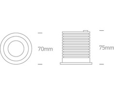 6,5W LED įleidžiamas šviestuvas, baltas, 4000K, 10107H/W/C