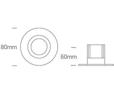 6,5W LED įleidžiamas šviestuvas, juodas, 3000/3500/4000K, dimeriuojamas, 10107HA/B/V