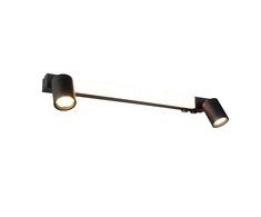 Trio 6.5W LED sieninis šviestuvas ENRICO, juodas, 2300/3000/4000K, su 2xGU10 šviestuvėliais, IP44